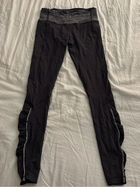 Lululemon athletica Black Leggings with Heather Gray Waistband